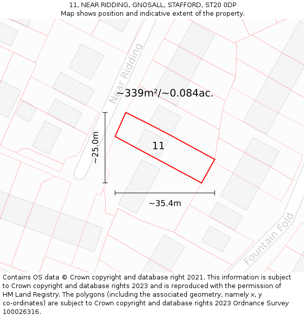 11, NEAR RIDDING, GNOSALL, STAFFORD, ST20 0DP: Plot and title map
