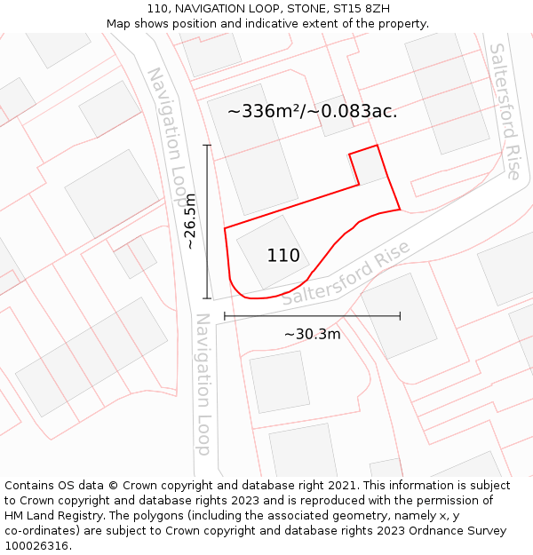 110, NAVIGATION LOOP, STONE, ST15 8ZH: Plot and title map
