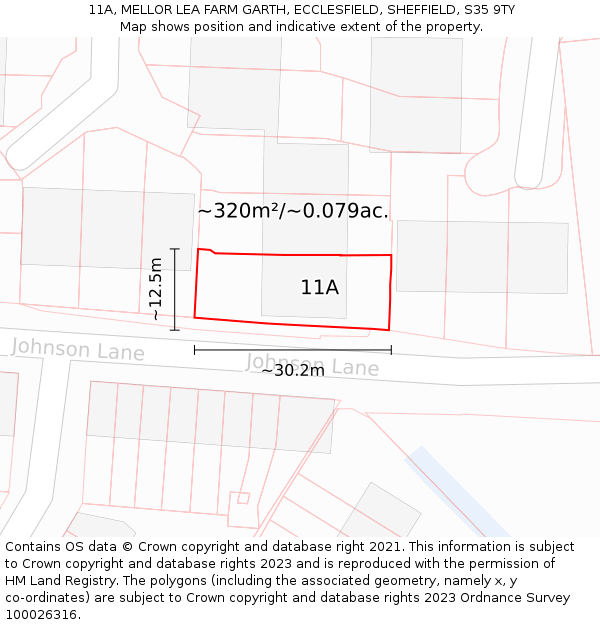 11A, MELLOR LEA FARM GARTH, ECCLESFIELD, SHEFFIELD, S35 9TY: Plot and title map