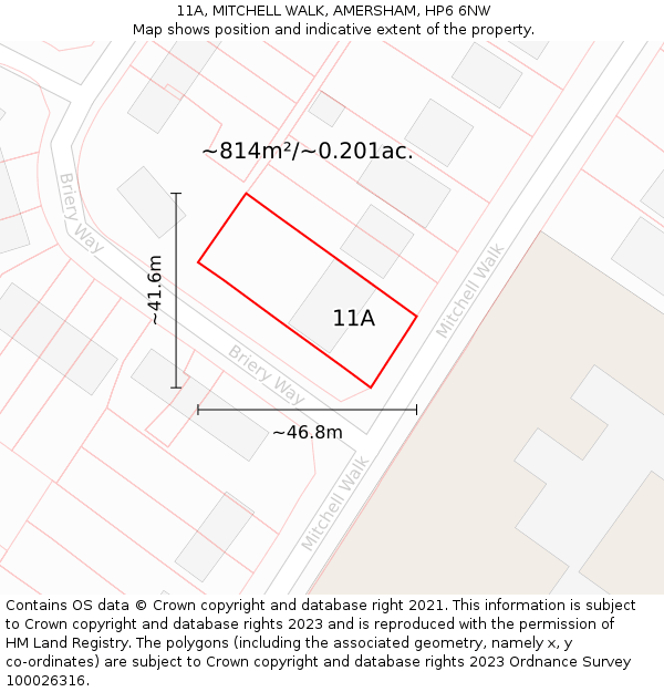 11A, MITCHELL WALK, AMERSHAM, HP6 6NW: Plot and title map