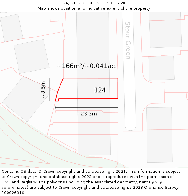 124, STOUR GREEN, ELY, CB6 2XH: Plot and title map