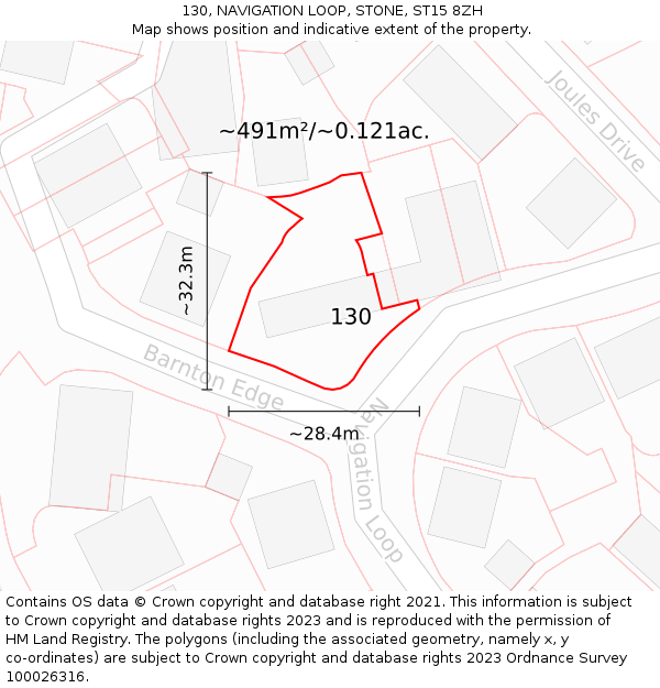 130, NAVIGATION LOOP, STONE, ST15 8ZH: Plot and title map