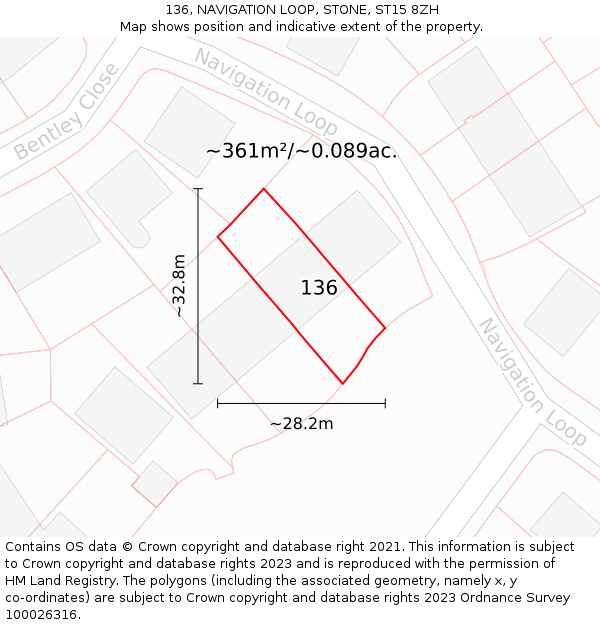 136, NAVIGATION LOOP, STONE, ST15 8ZH: Plot and title map