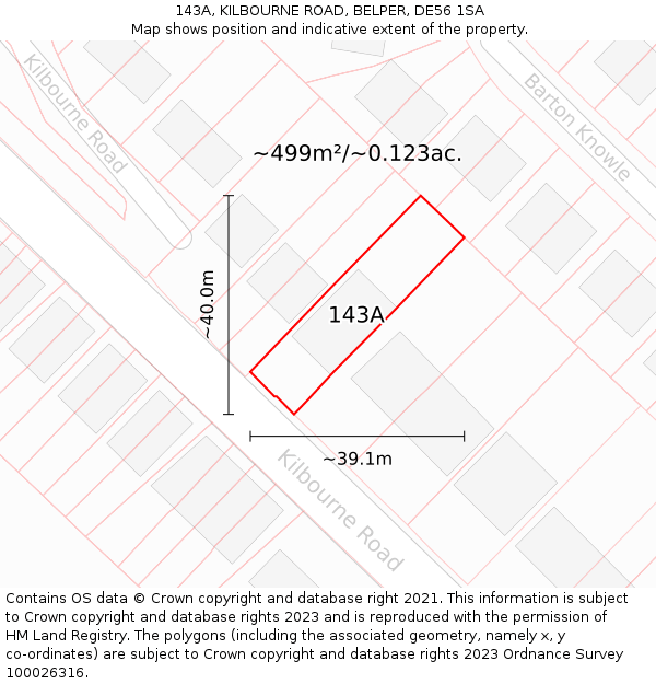 143A, KILBOURNE ROAD, BELPER, DE56 1SA: Plot and title map