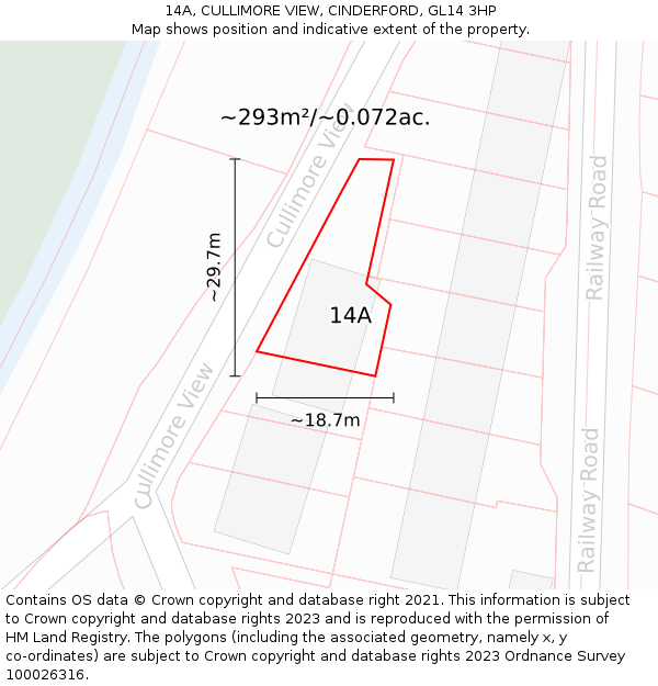 14A, CULLIMORE VIEW, CINDERFORD, GL14 3HP: Plot and title map