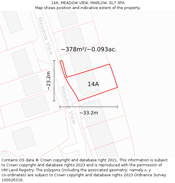 14A, MEADOW VIEW, MARLOW, SL7 3PA: Plot and title map