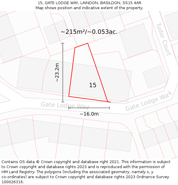 15, GATE LODGE WAY, LAINDON, BASILDON, SS15 4AR: Plot and title map