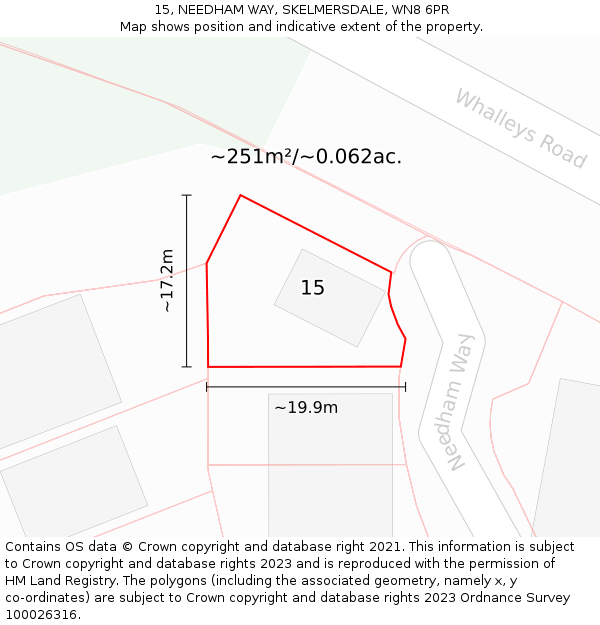 15, NEEDHAM WAY, SKELMERSDALE, WN8 6PR: Plot and title map