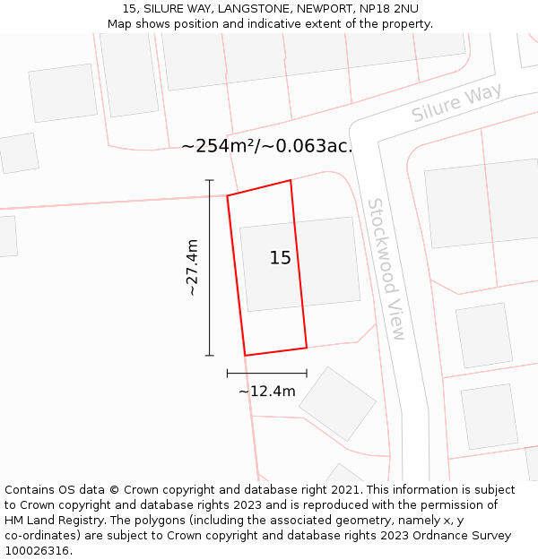 15, SILURE WAY, LANGSTONE, NEWPORT, NP18 2NU: Plot and title map