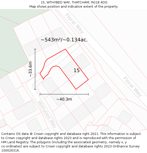 15, WITHYBED WAY, THATCHAM, RG18 4DG: Plot and title map