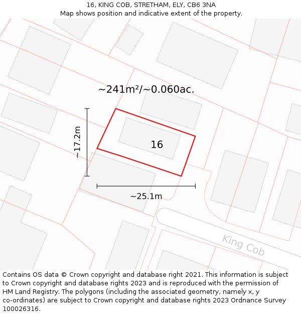 16, KING COB, STRETHAM, ELY, CB6 3NA: Plot and title map