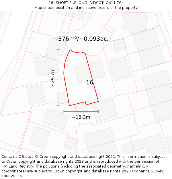 16, SHORT FURLONG, DIDCOT, OX11 7SH: Plot and title map