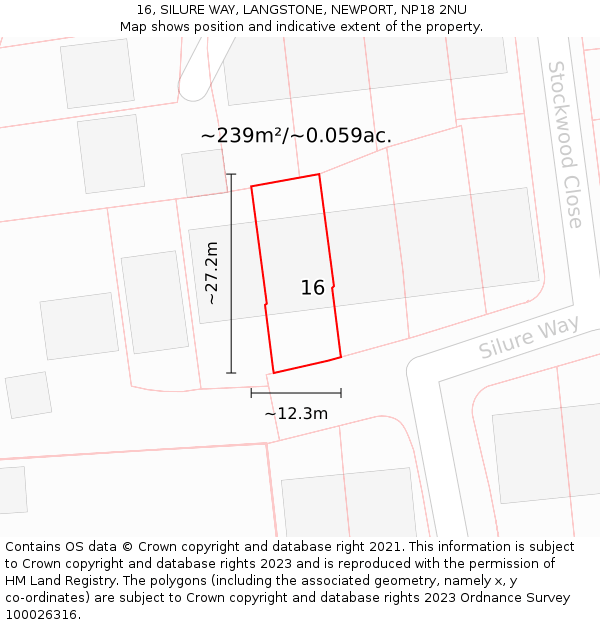 16, SILURE WAY, LANGSTONE, NEWPORT, NP18 2NU: Plot and title map