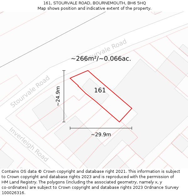161, STOURVALE ROAD, BOURNEMOUTH, BH6 5HQ: Plot and title map