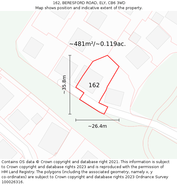 162, BERESFORD ROAD, ELY, CB6 3WD: Plot and title map