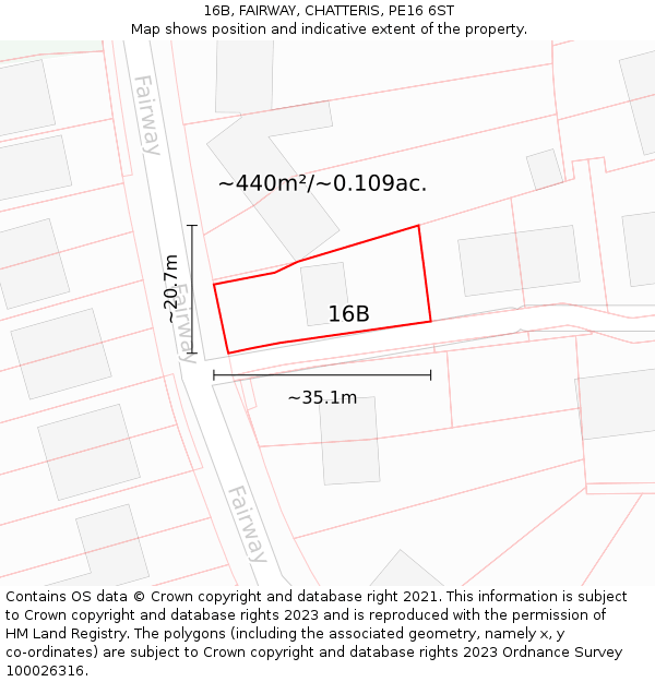 16B, FAIRWAY, CHATTERIS, PE16 6ST: Plot and title map