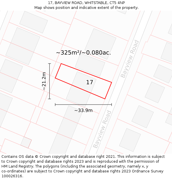 17, BAYVIEW ROAD, WHITSTABLE, CT5 4NP: Plot and title map