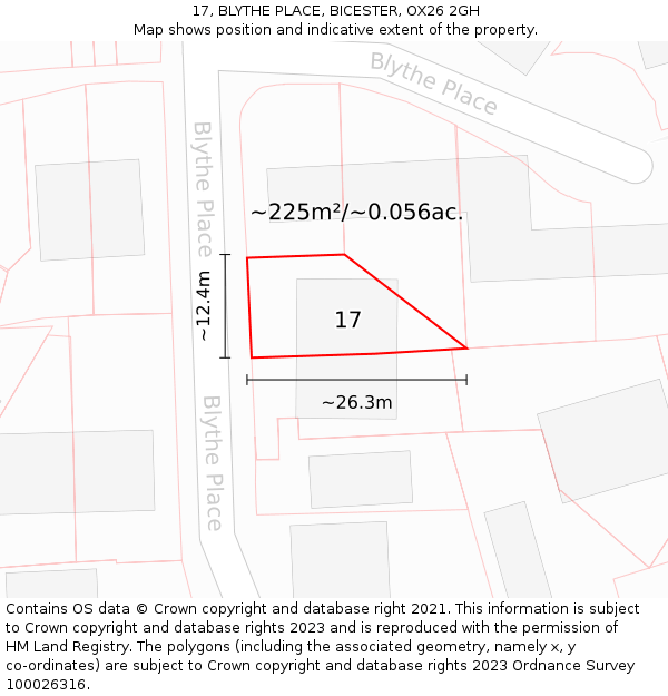 17, BLYTHE PLACE, BICESTER, OX26 2GH: Plot and title map