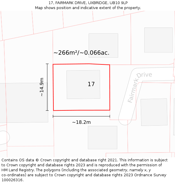 17, FAIRMARK DRIVE, UXBRIDGE, UB10 9LP: Plot and title map