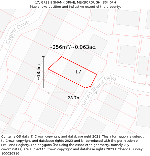 17, GREEN SHANK DRIVE, MEXBOROUGH, S64 0FH: Plot and title map