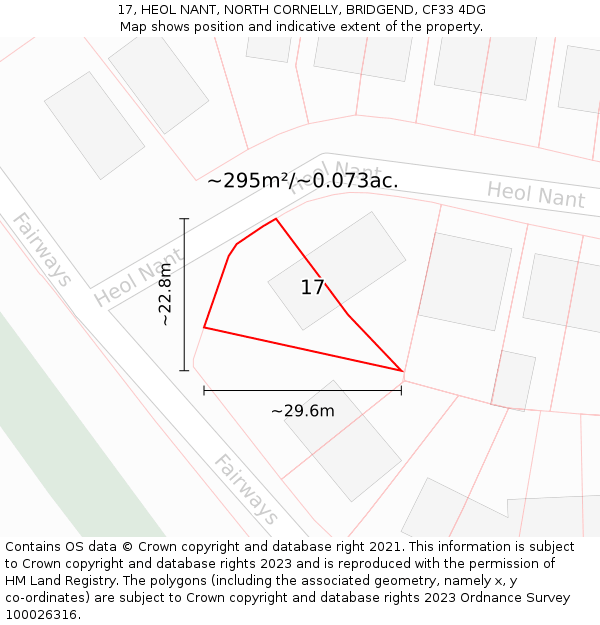 17, HEOL NANT, NORTH CORNELLY, BRIDGEND, CF33 4DG: Plot and title map