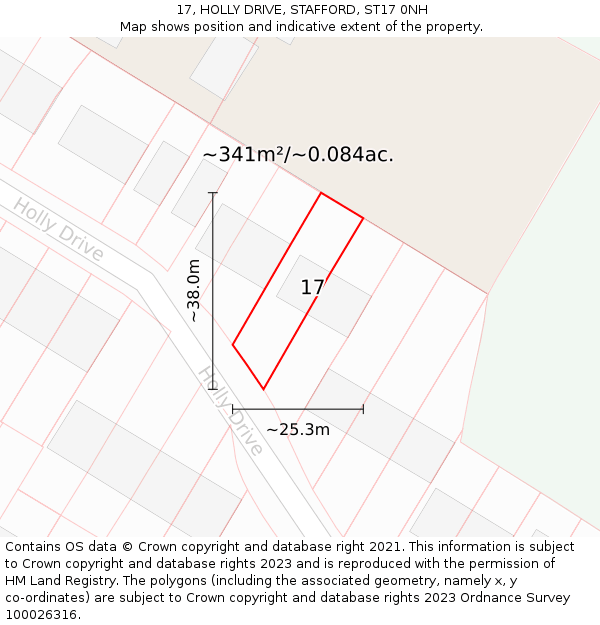 17, HOLLY DRIVE, STAFFORD, ST17 0NH: Plot and title map