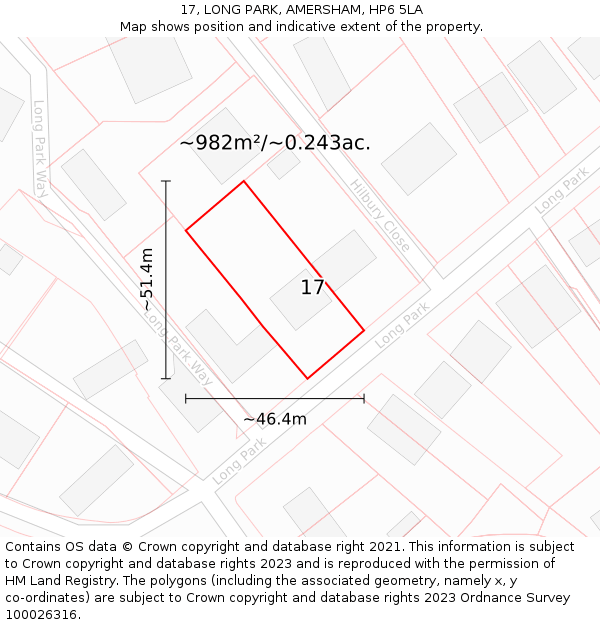 17, LONG PARK, AMERSHAM, HP6 5LA: Plot and title map