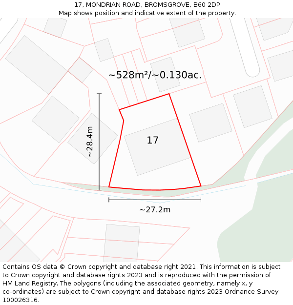 17, MONDRIAN ROAD, BROMSGROVE, B60 2DP: Plot and title map