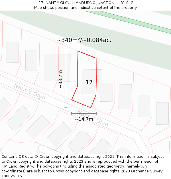 17, NANT Y GLYN, LLANDUDNO JUNCTION, LL31 9LG: Plot and title map