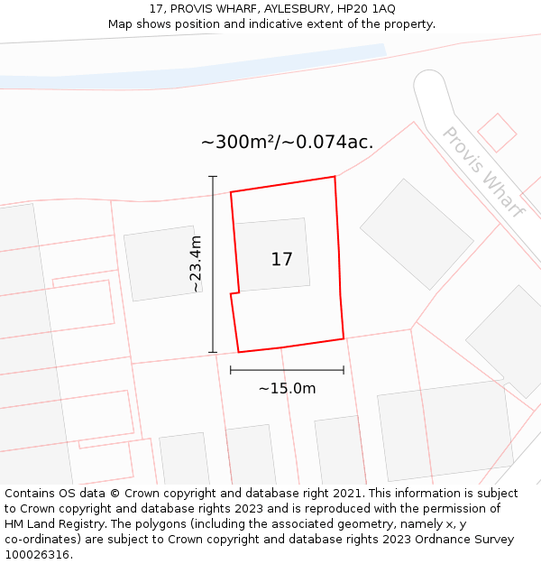 17, PROVIS WHARF, AYLESBURY, HP20 1AQ: Plot and title map