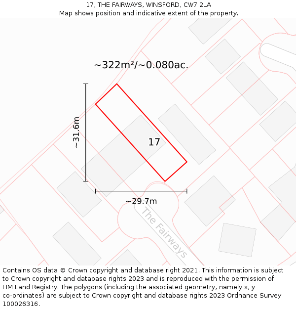 17, THE FAIRWAYS, WINSFORD, CW7 2LA: Plot and title map