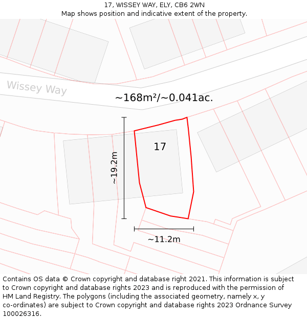 17, WISSEY WAY, ELY, CB6 2WN: Plot and title map
