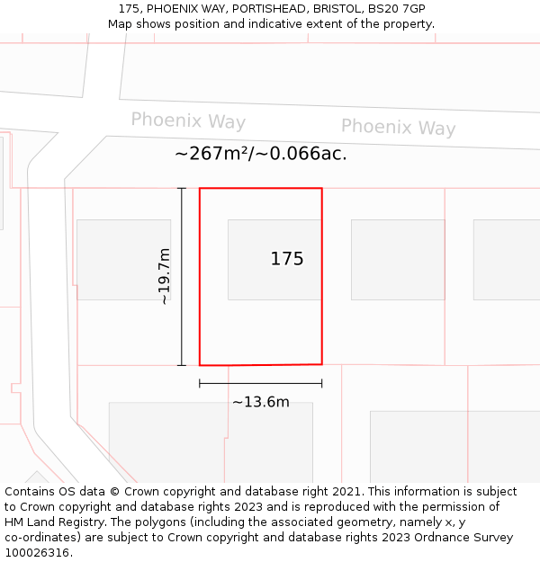 175, PHOENIX WAY, PORTISHEAD, BRISTOL, BS20 7GP: Plot and title map