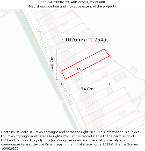 175, WHITECROSS, ABINGDON, OX13 6BP: Plot and title map
