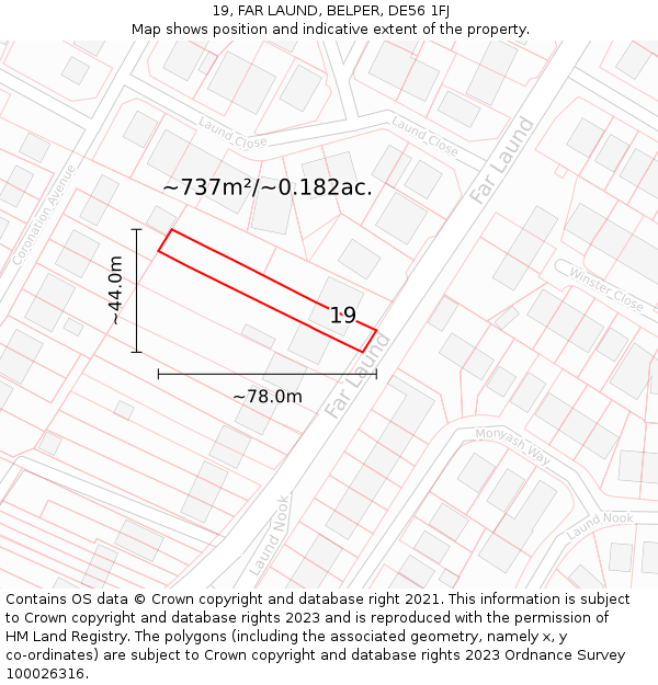 19, FAR LAUND, BELPER, DE56 1FJ: Plot and title map