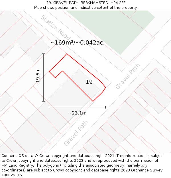 19, GRAVEL PATH, BERKHAMSTED, HP4 2EF: Plot and title map