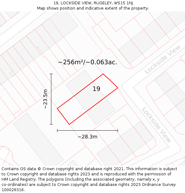 19, LOCKSIDE VIEW, RUGELEY, WS15 1NJ: Plot and title map