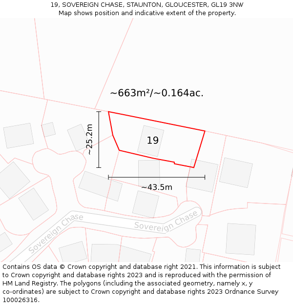 19, SOVEREIGN CHASE, STAUNTON, GLOUCESTER, GL19 3NW: Plot and title map