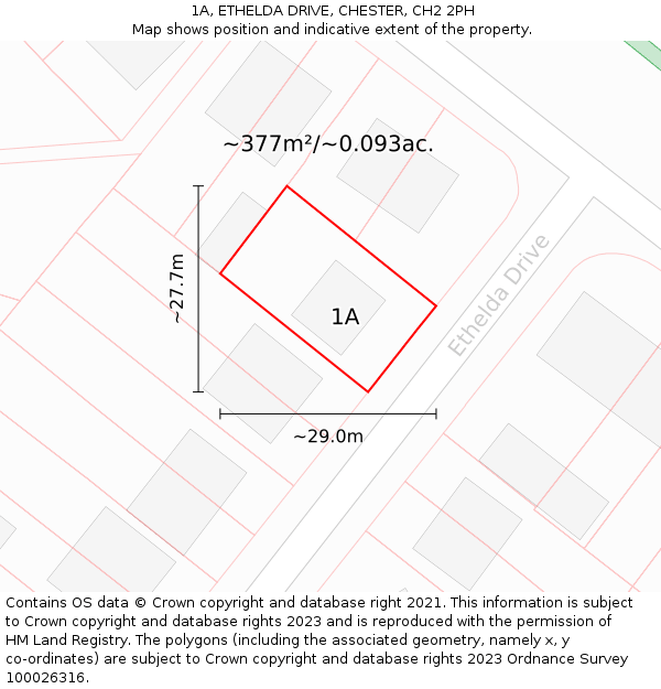 1A, ETHELDA DRIVE, CHESTER, CH2 2PH: Plot and title map