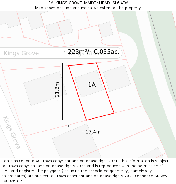 1A, KINGS GROVE, MAIDENHEAD, SL6 4DA: Plot and title map