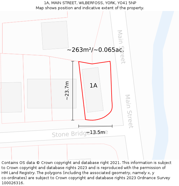 1A, MAIN STREET, WILBERFOSS, YORK, YO41 5NP: Plot and title map