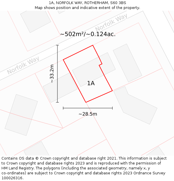 1A, NORFOLK WAY, ROTHERHAM, S60 3BS: Plot and title map