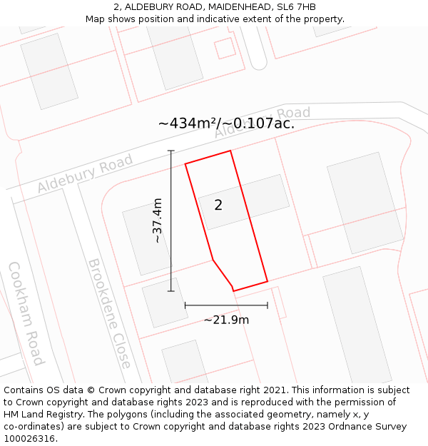 2, ALDEBURY ROAD, MAIDENHEAD, SL6 7HB: Plot and title map