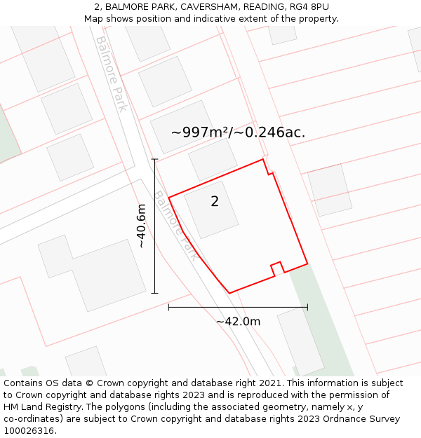 2, BALMORE PARK, CAVERSHAM, READING, RG4 8PU: Plot and title map