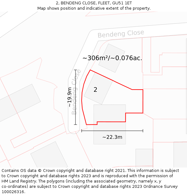 2, BENDENG CLOSE, FLEET, GU51 1ET: Plot and title map