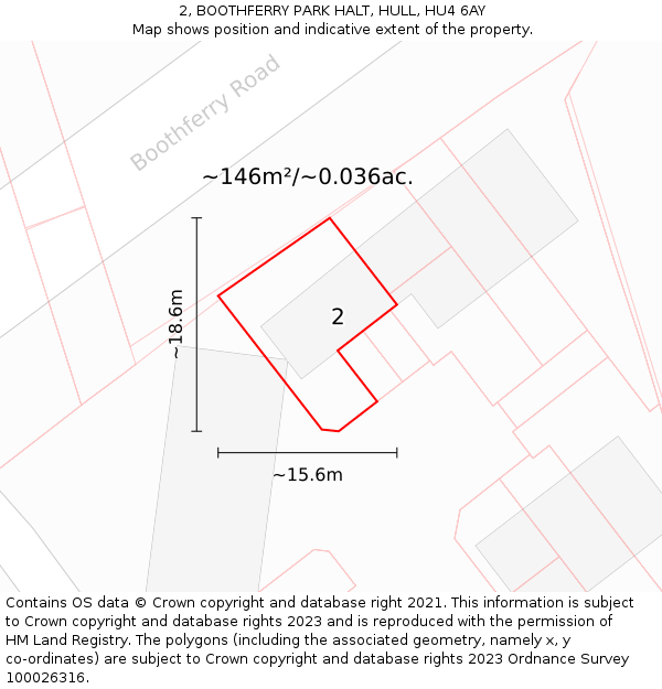2, BOOTHFERRY PARK HALT, HULL, HU4 6AY: Plot and title map