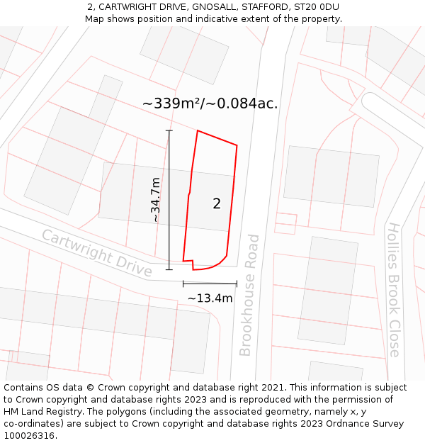 2, CARTWRIGHT DRIVE, GNOSALL, STAFFORD, ST20 0DU: Plot and title map