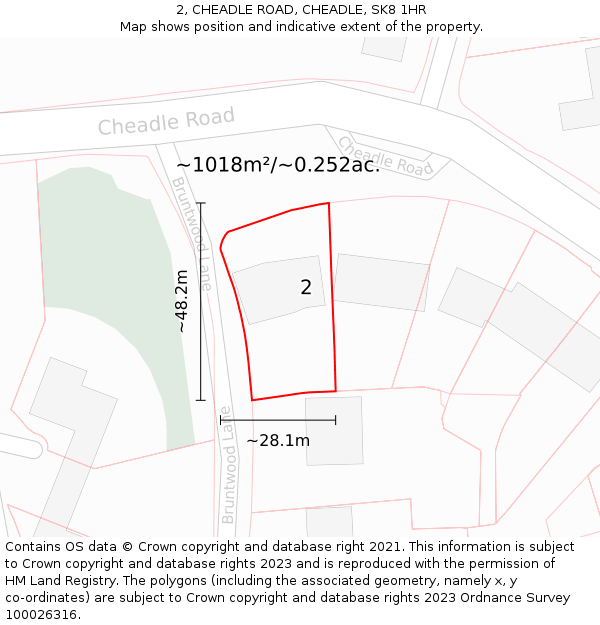 2, CHEADLE ROAD, CHEADLE, SK8 1HR: Plot and title map