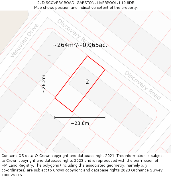 2, DISCOVERY ROAD, GARSTON, LIVERPOOL, L19 8DB: Plot and title map