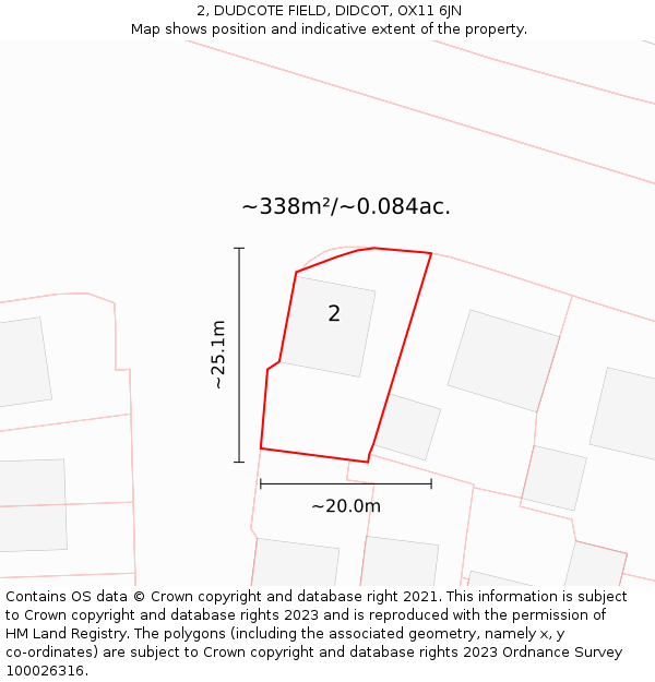 2, DUDCOTE FIELD, DIDCOT, OX11 6JN: Plot and title map
